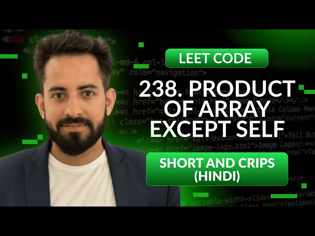 Leetcode 238. Product of Array Except Self | Hindi | Python | Leetcode | Optimized way