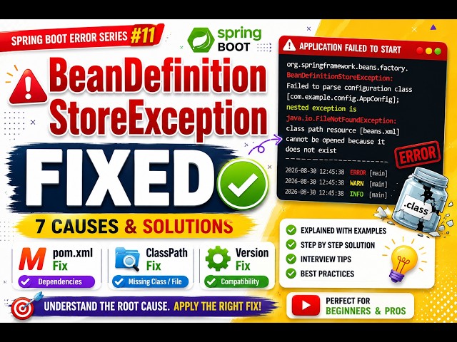 CannotLoadBeanClassException in Spring Boot | ClassNotFoundException pom.xml Fix Explained