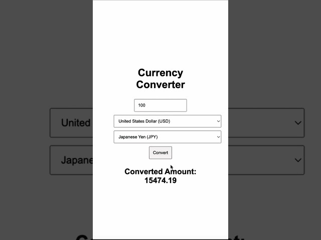 💰 Build a Currency Converter in 60 SECONDS with JavaScript! 🤯 #javascript #shorts
