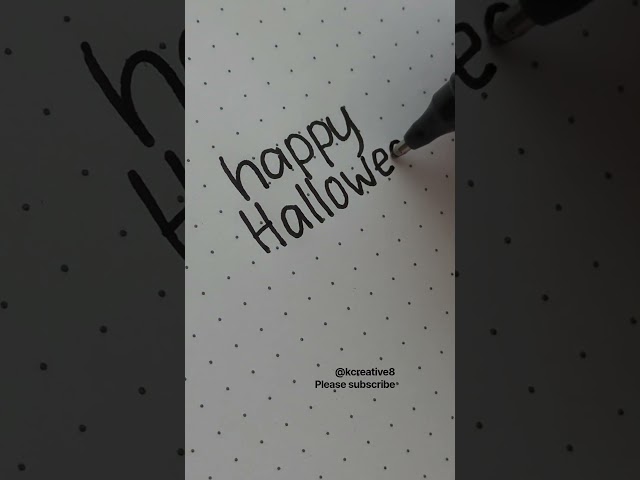 Regular pen vs. brush pen Happy Halloween handwriting