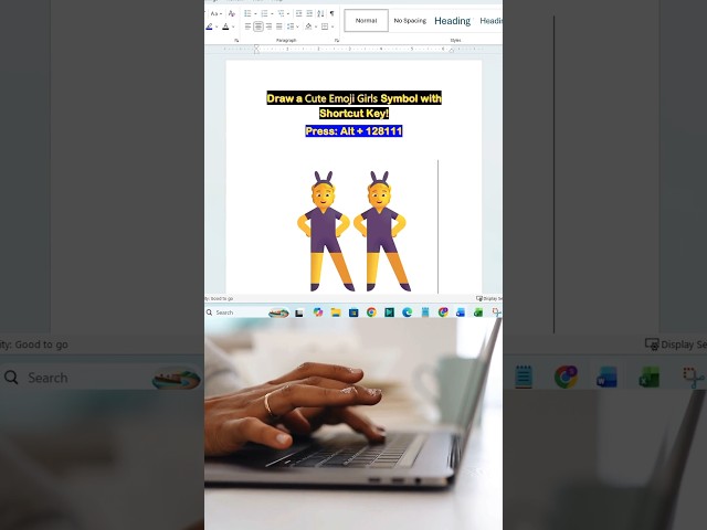 👯‍♀️ Watch a Cute Emoji Girl Appear With ONE Shortcut in MS Word! 🚀  #shorts #word #keyboard #viral