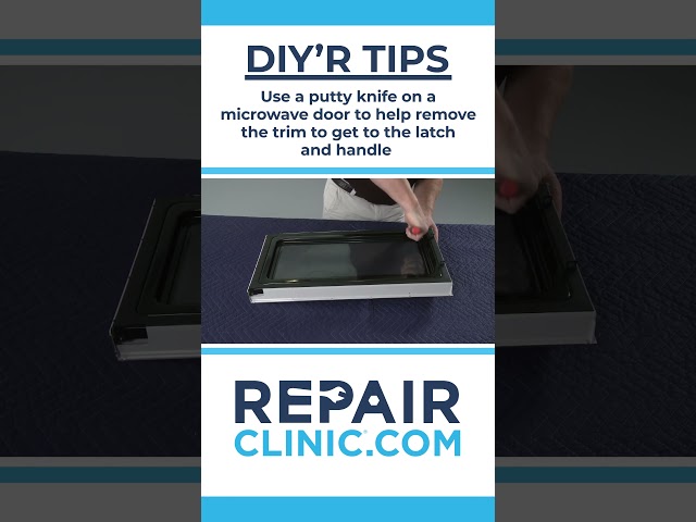 DIY'R TIPS - Use a putty knife on a microwave door to help remove the trim