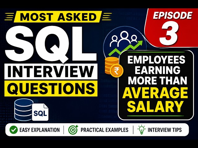 Most Asked SQL Interview Questions #3 | Emp Earning More Than Avg Salary | SQL Interview Questions