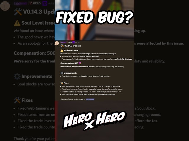 Hero X Hero Just Fixed It's BIGGEST BUG Yet.. #heroxhero
