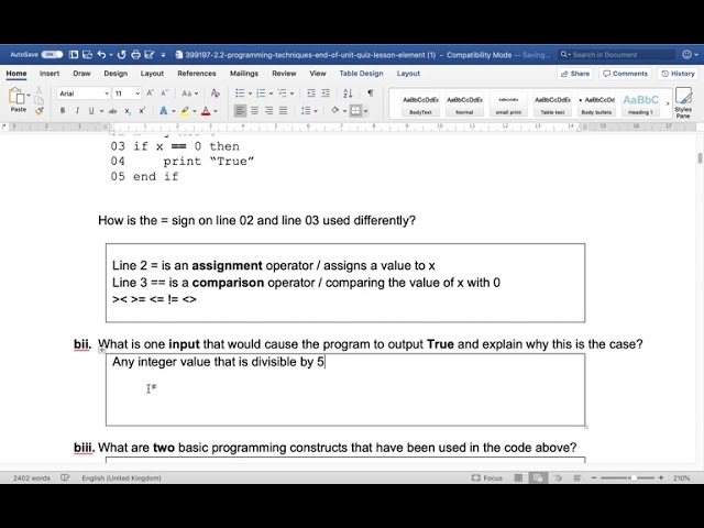 OCR Programming Techniques Q1
