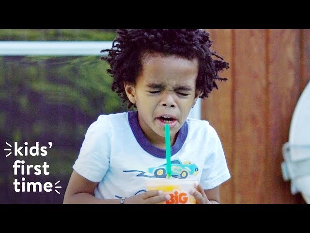 Kids Experience Their First Brain Freeze | Kids First Time | HiHo Kids
