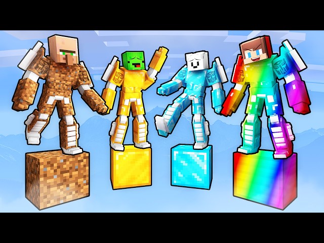 Mikey vs JJ vs Friends: ONE BLOCK TRANSFORMER BATTLE (Minecraft Maizen)