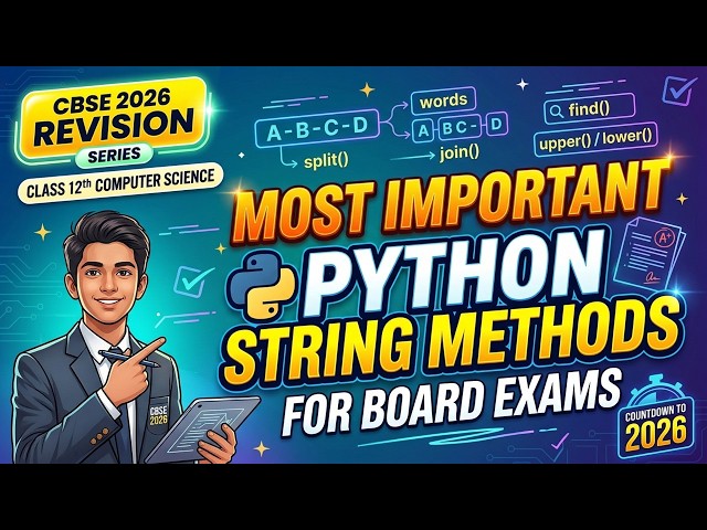 All Python String Functions Explained + PYQs | Class 12 Computer Science CBSE 2027 Revision