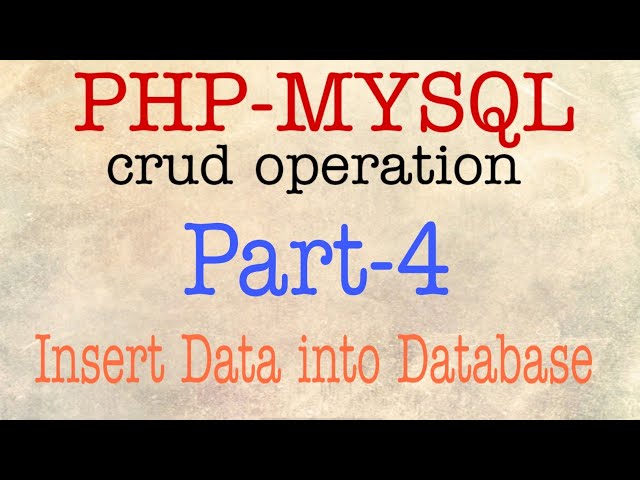 PHP-MYSQL CRUD OPERATION | insert data into database using form | Web Tutorial by Nikhil Koshti