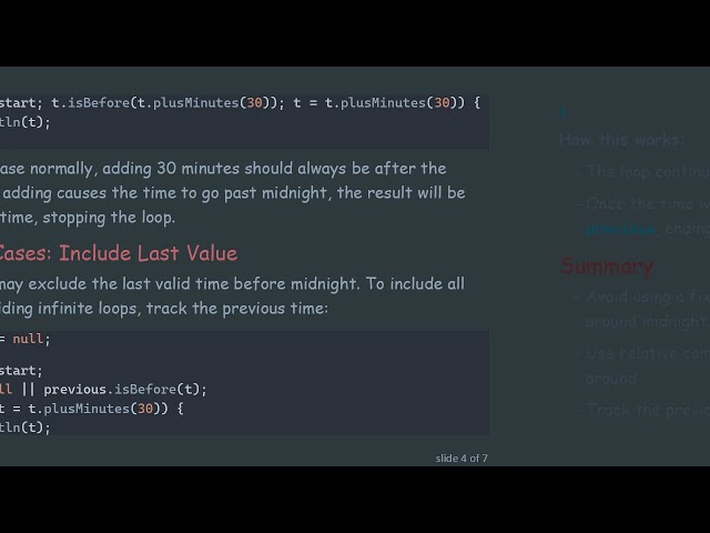 How to Safely Add Fixed Minutes to Java LocalTime Until Midnight Without Infinite Loop