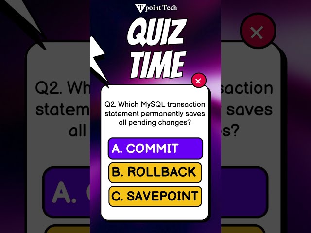 MySQL MCQs | MySQL Questions & Answers for Practice | Tpoint Tech