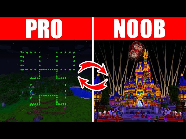 Minecraft NOOB vs. PRO: SWAPPED FIREWORK DISPLAY in Minecraft (Compilation)