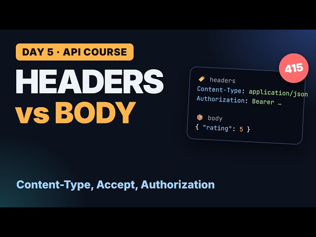 HTTP Headers & Request Body Explained: API Headers vs Body, Content-Type | Day 5 · Learn AI Agents