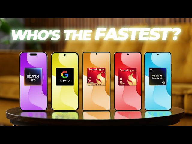 The MOST powerful smartphone chip! A18 Pro vs Snapdragon 8 Elite vs Dimensity 9400 vs Tensor 4G!