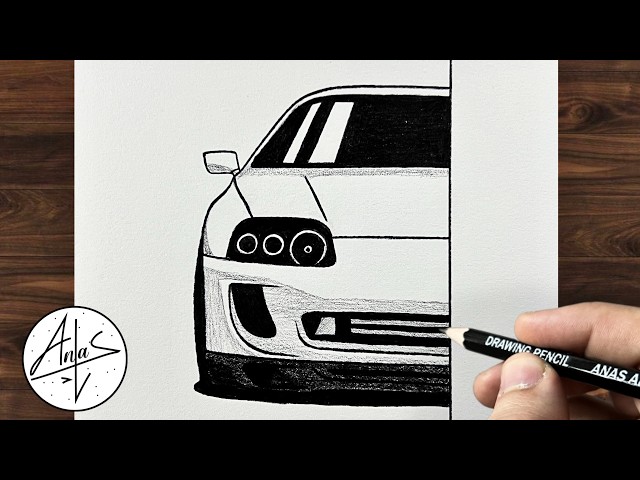 How To Draw A Toyota Supra MK4 Easy Step By Step | Sketch Tutorial