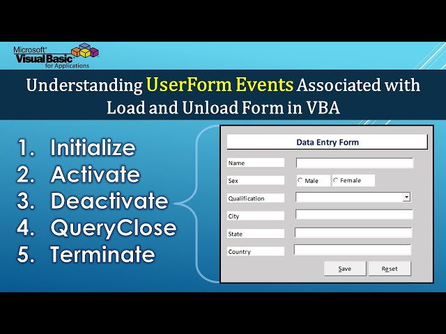 Understanding UserForm Events in Excel VBA