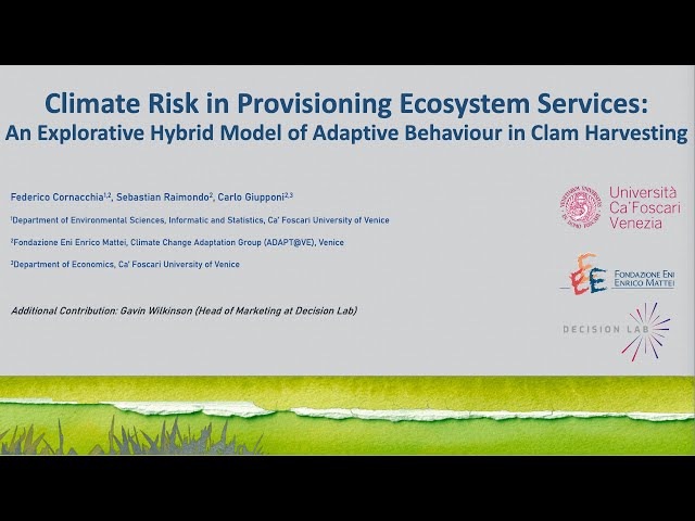 Modeling Climate Change Risks in Provisioning Ecosystem Services