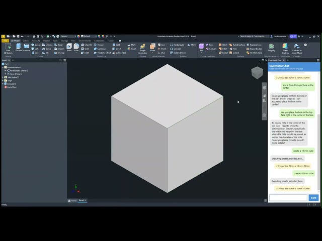 autodesk inventor api chatbot -  openai integration