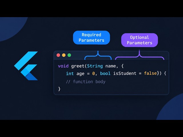 Named Required & Optional Parameters in Flutter | Flutter & FastAPI Course – Video 14