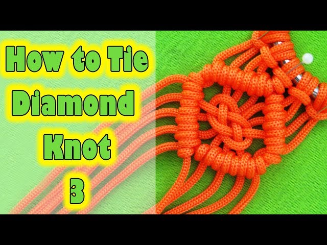 Diamond knot macrame - macrame tutorial: How to Tie Macrame Diamond with Josephine knot in the midst