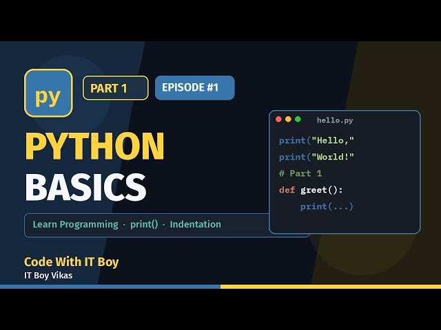 Python Programming Basics Part 1 | 25 Questions for Absolute Beginners | Code With IT Boy