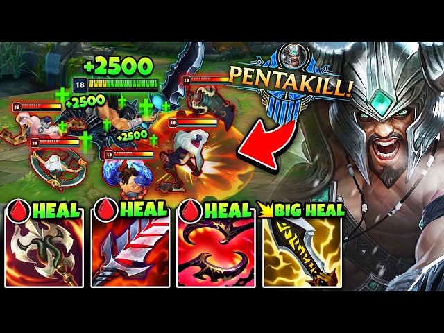 Tryndamere but I stack lifesteal and I'm permanently full hp (1V5 PENTAKILL)