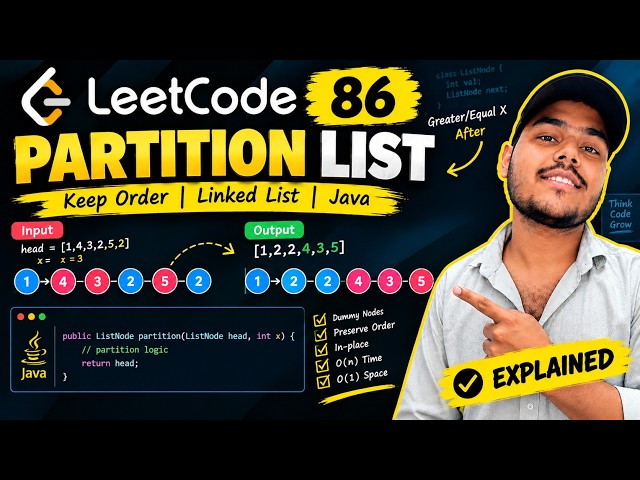 🚀 LeetCode 86 – Partition List | Java Solution | Linked List