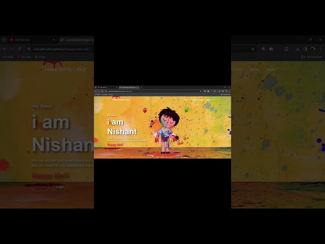 Wish Your friends with Happy Holi Code Sources code in comments #coding #codeweek #javascript #reels