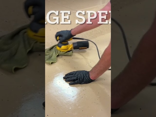 Clean polycuramine coated (epoxy) floor