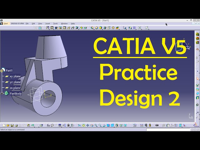 CATIA V5 Practice Design 2 for beginners | Catia Part modeling | Part Design | Engineer AutoCAD