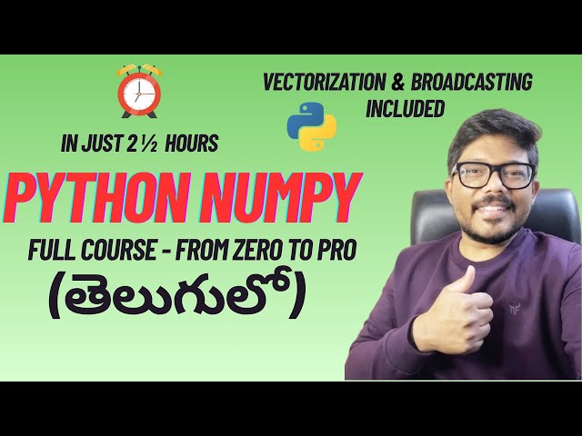 Python NumPy Full Course in Telugu | Complete NumPy Tutorial for Beginners |  🚀 #numpy #fullcourse
