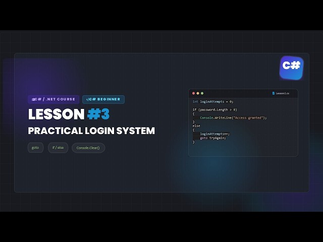 C# Beginner Tutorial #3 — Building a Simple Login System | C# Basics
