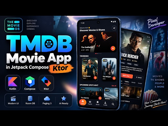 TMDB Movie App in Jetpack Compose Ktor | Kotlin Multiplatform | Compose Multiplatform | PixelDev.in