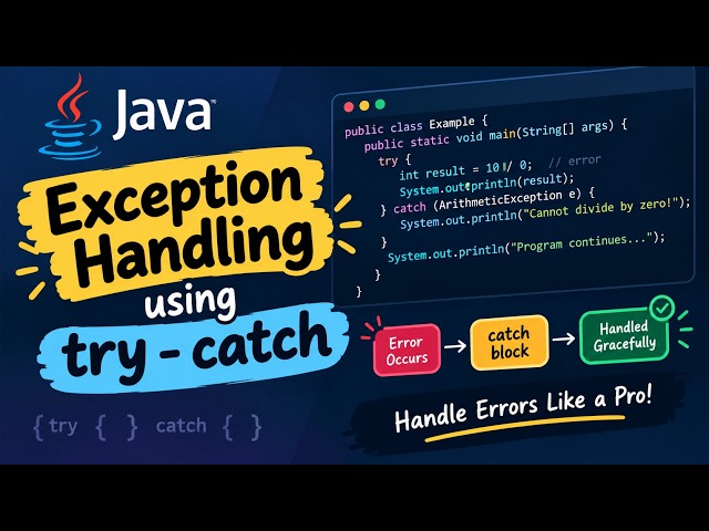 OOPs with Java for Beginners| Exception handling in Java part 1| try and catch