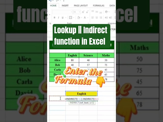 indirect function in excelINDIRECT Function in Excel || lookup || Excel tutorial || Excel Tips