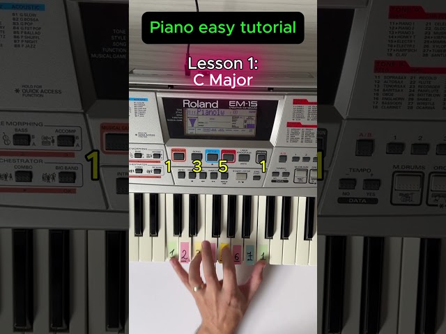 Piano easy tutorial - Lesson 1 (C Major) #piano #tutorial #chords #easy