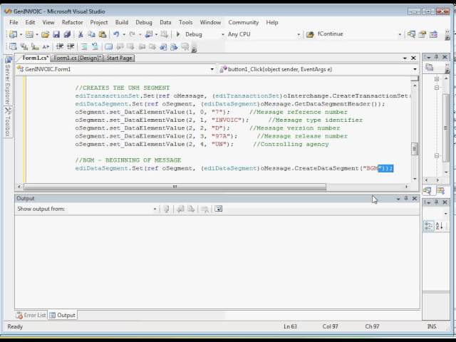 Generating a UN/EDIFACT EDI file