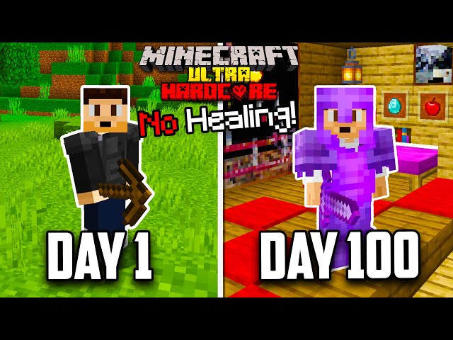 I survived 100 days in ULTRA HARDCORE Minecraft...