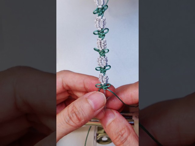 Easy Flower Macramé Bracelet for Beginners ✨ #macrametutorial #diy #claybracelet