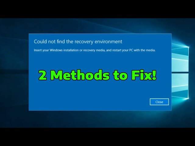 How to Fix Could Not Find The Recovery Environment Windows 11 | Fix Can't reset Windows 10 8 & 7