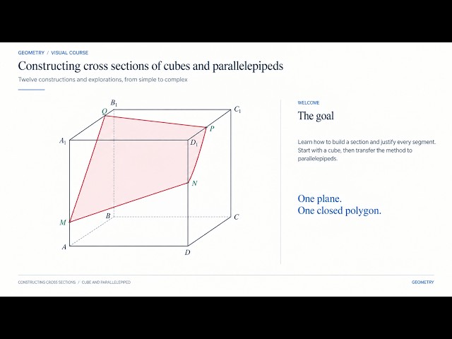 Constructing Cross-Sections of Cubes and Parallelepipeds | 12 Step-by-Step Examples