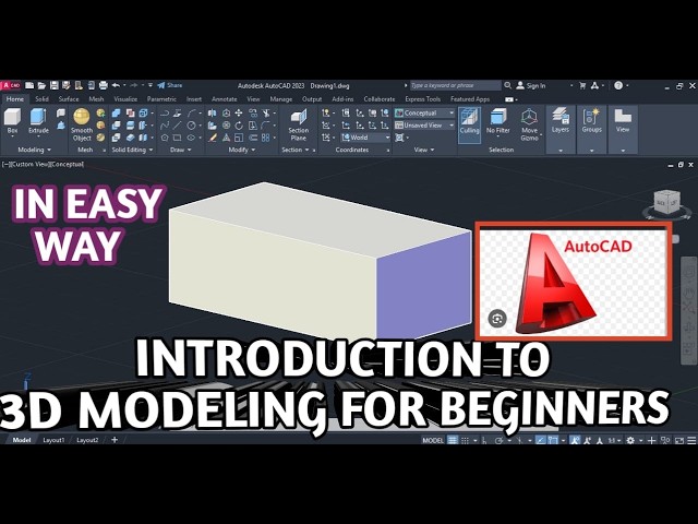 INTRODUCTION TO 3D MODELINING TUTORIAL IN AUTOCAD FOR BEGINNERS IN EASY WAY STEP BY STEP CLASS-1