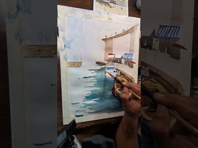 Painting a Peaceful Venice Scene in Watercolour | Wet on Wet Painting