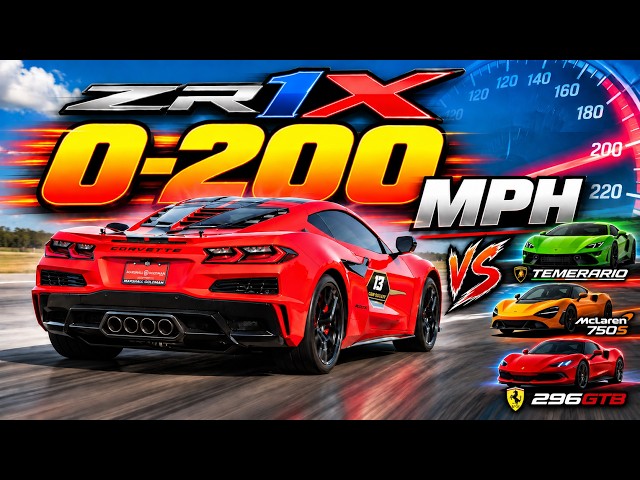 0-200 MPH in my 1,250 HP Chevrolet Corvette ZR1X vs Temerario, 296GTB, 1,000 HP 750S