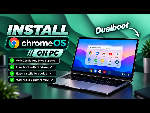 ✅ Install ChromeOS on PC WITHOUT USB || Dual Boot Guide 2026 || Easy Method ✔