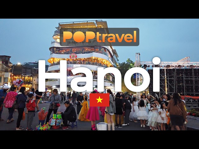 HANOI, Vietnam - Evening walk to Old Quarter - 4K