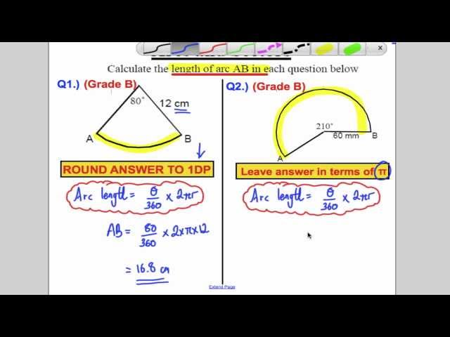 GCSE Sectors of Circles and Arc lengths
