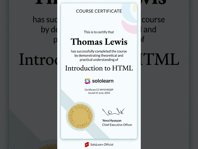 Certificates Gotten From SoloLearn #coding #learning #education #sololearn #webdev