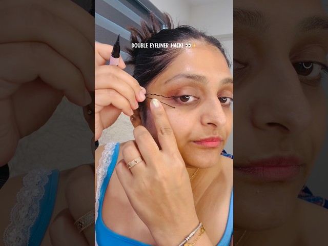 That viral Arabic double eyeliner 👀🖤Two lines, one dramatic look ✨Would you actually try this?