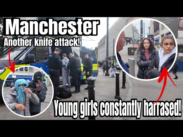 MANCHESTER - Night Time In Piccadilly Gardens! Another Senseless Attack!! Anti Social Behaviour.